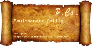 Paulcsenetz Csilla névjegykártya